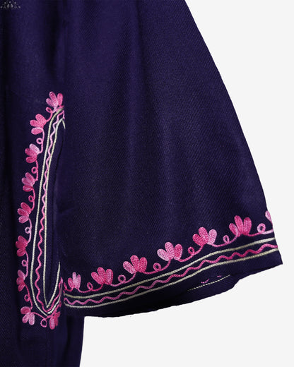 Midnight Bloom Pheran with Aari Embroidery