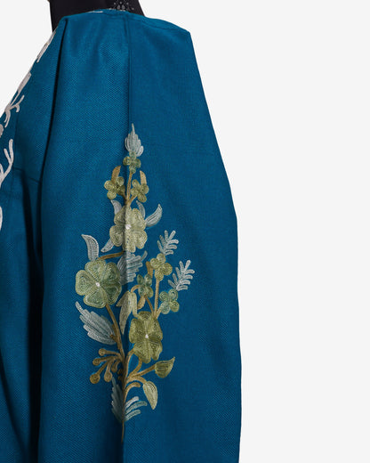 Prussian Blue Pheran with Aari Embroidery