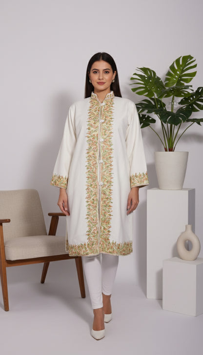 Dewdrop Blossom Jacket with Aari Embroidery