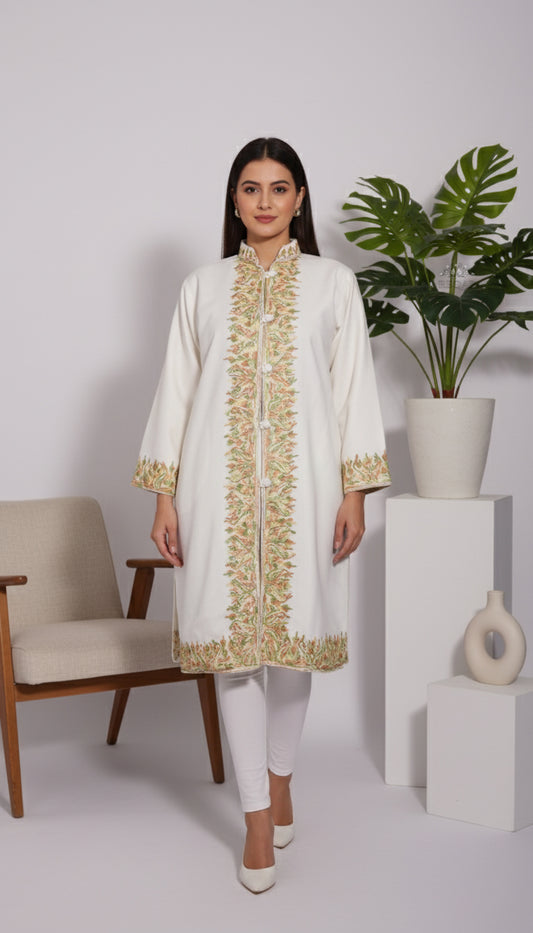 Dewdrop Blossom Jacket with Aari Embroidery