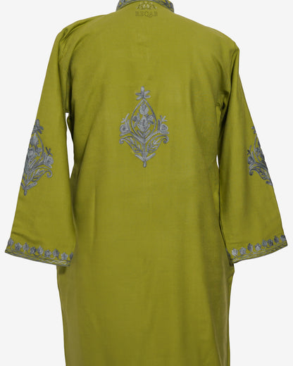 Autumn Olive Jacket with Aari Embroidery