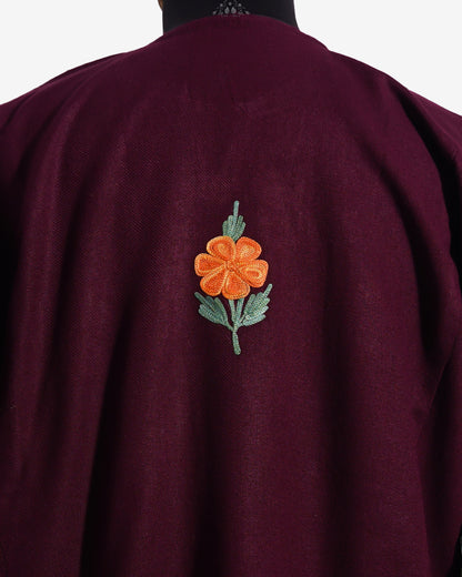 Crimson Canopy Pheran with Aari Embroidery