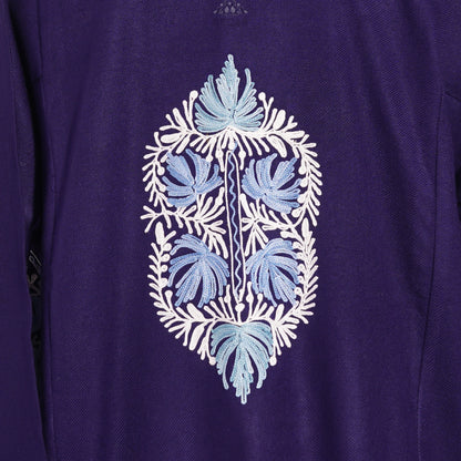 Russian Violet Pheran with Aari Embroidery