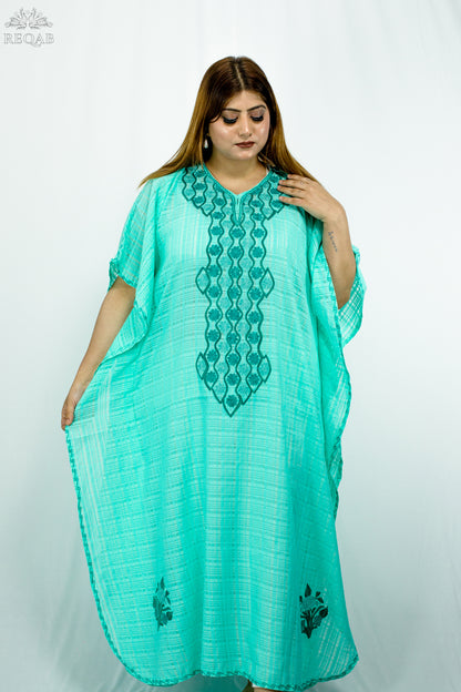 Riptide Long Kaftan with Aari Embroidery