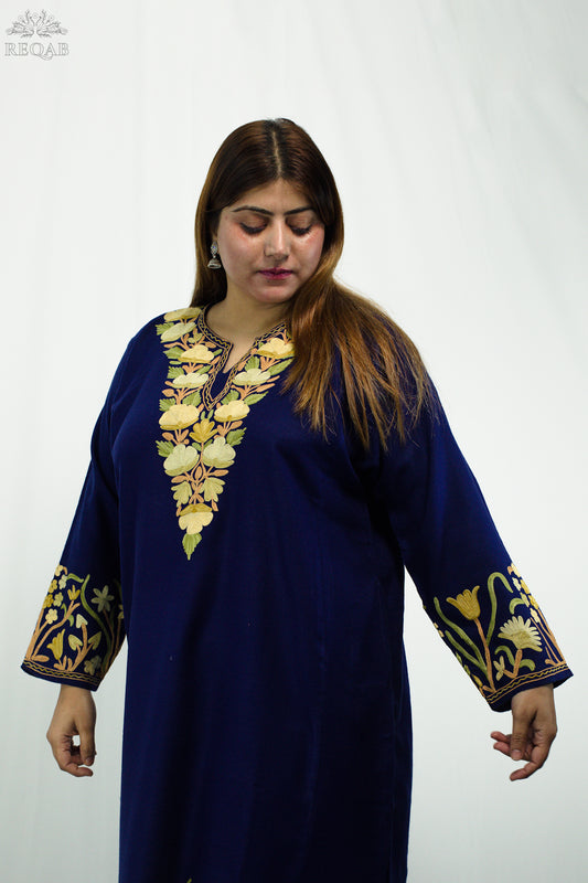 Violent Violet Pheran with Aari Embroidery