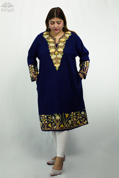 Violent Violet Pheran with Aari Embroidery