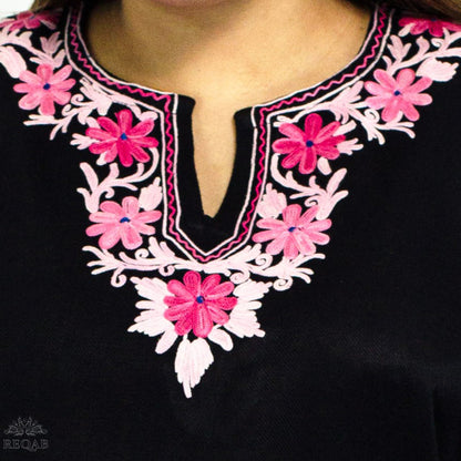 Black Nero Pheran with Aari Embroidery