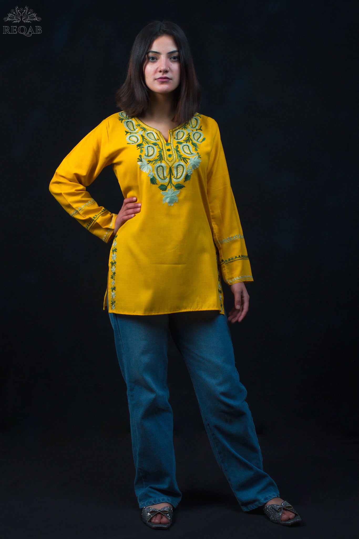 Brass Ruby Cotton Short Kurti