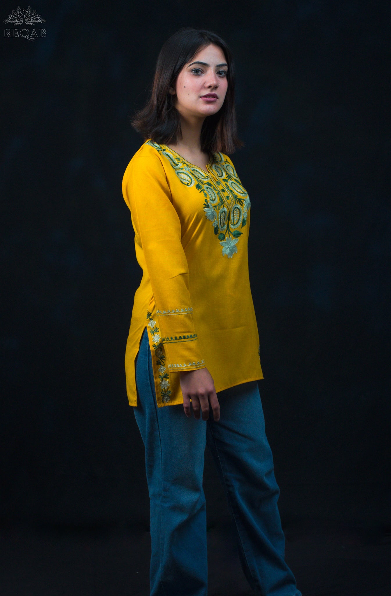 Brass Ruby Cotton Short Kurti