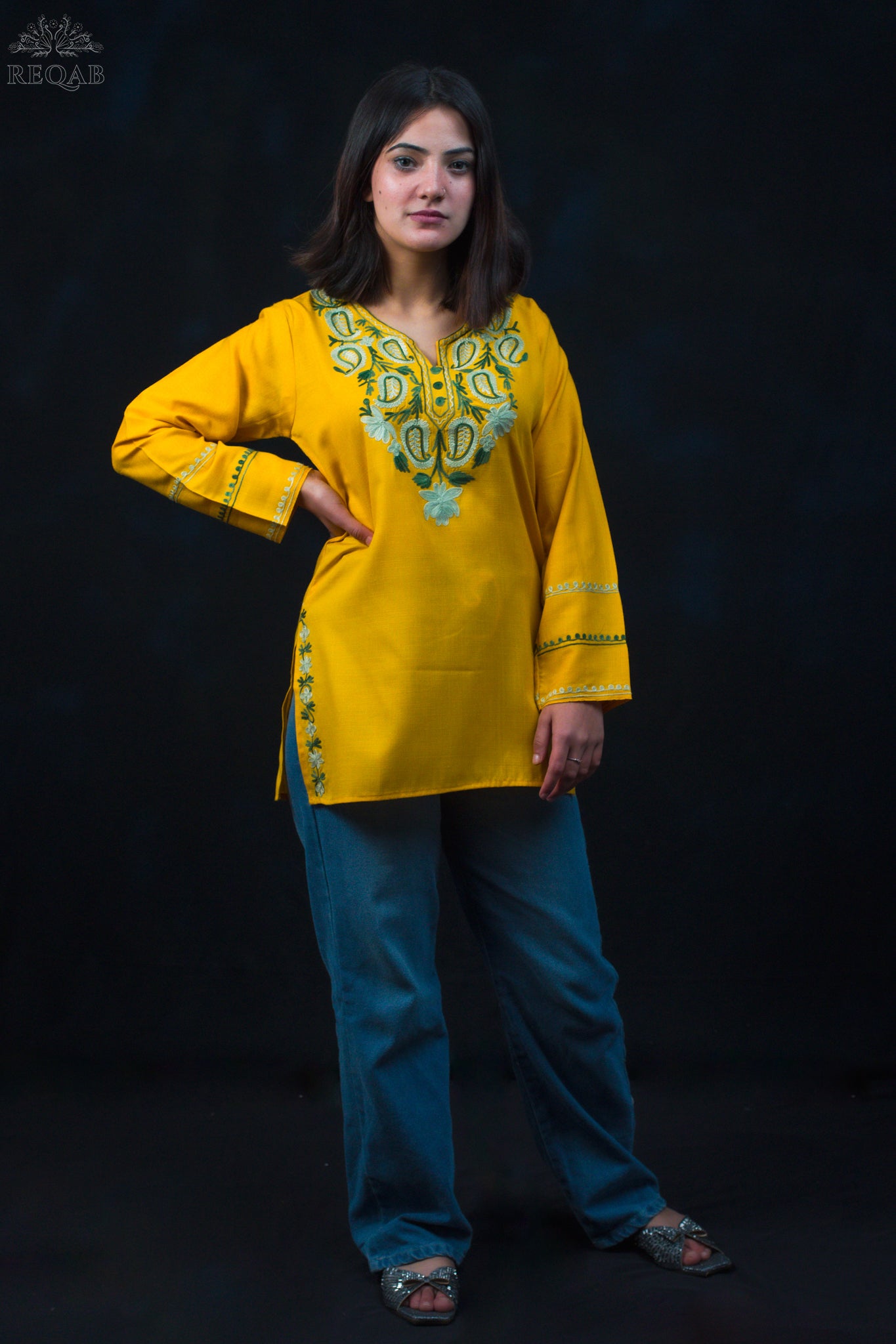 Brass Ruby Cotton Short Kurti