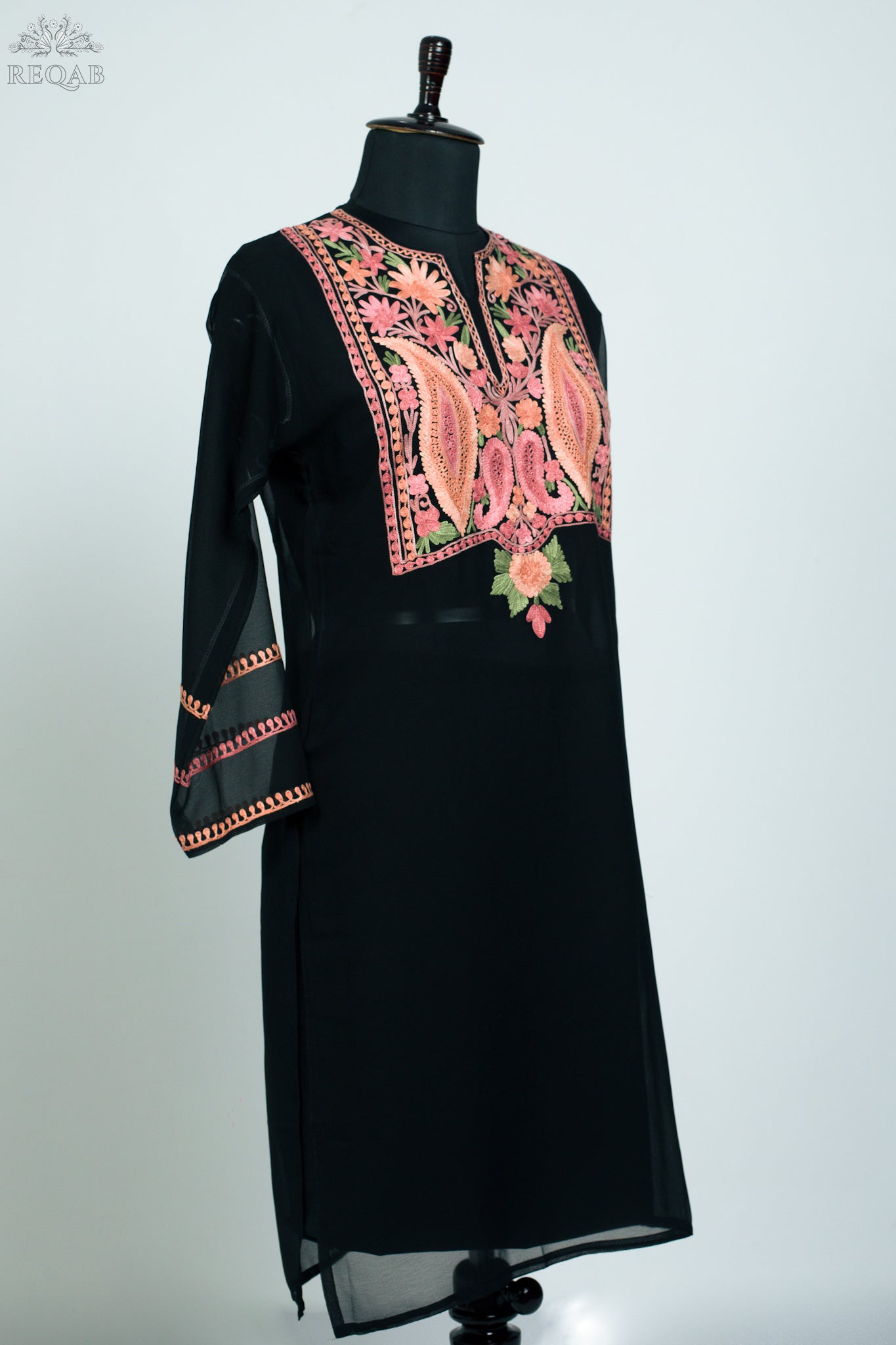 Black Georgette Kurti with Aari Embroidery