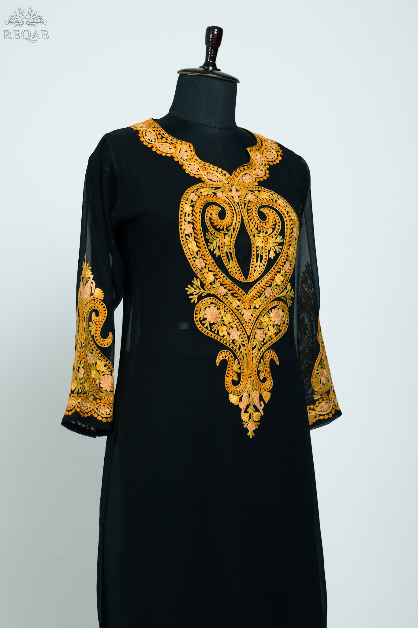 Black Nero Georgette Kurti with Aari Embroidery