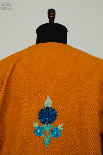 Rust Pheran with Aari Embroidery