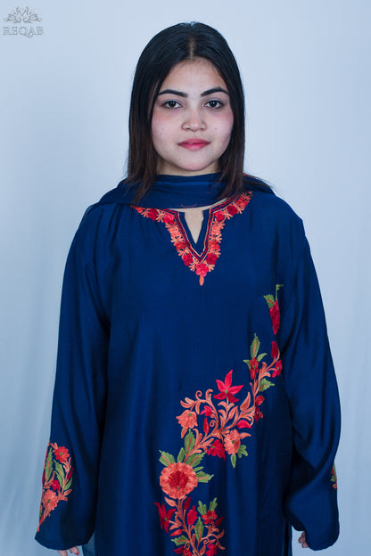 Midnight Express Three-Piece Suit with Aari Embroidery