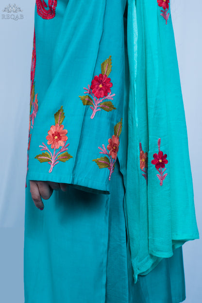 Light Sea Green Co-ord Set with Aari Embroidery