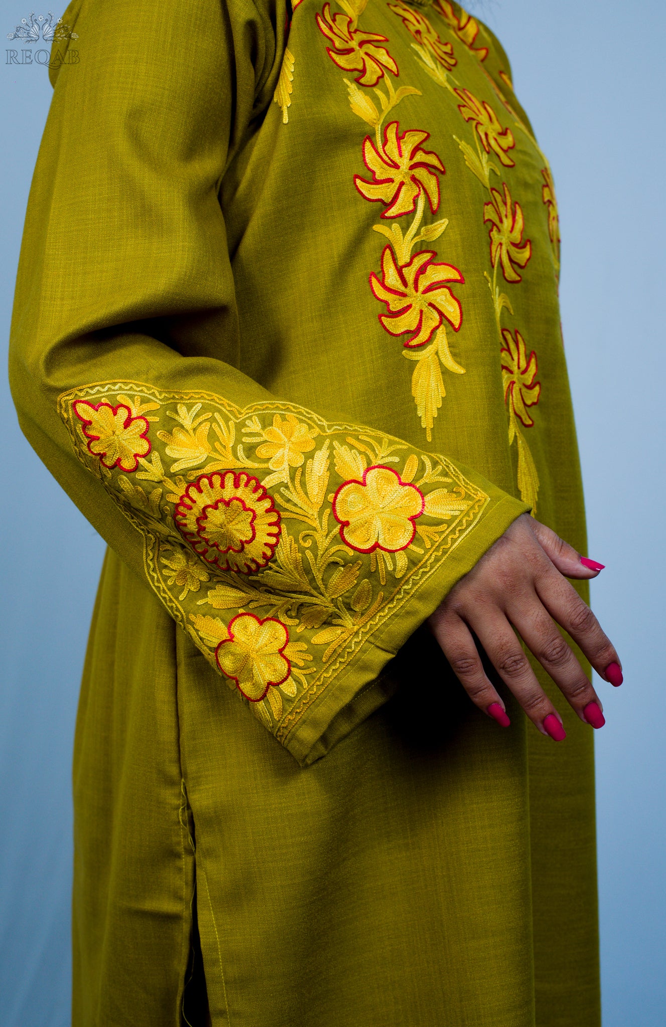 Bright Sun Two-Piece Suit with Aari Embroidery