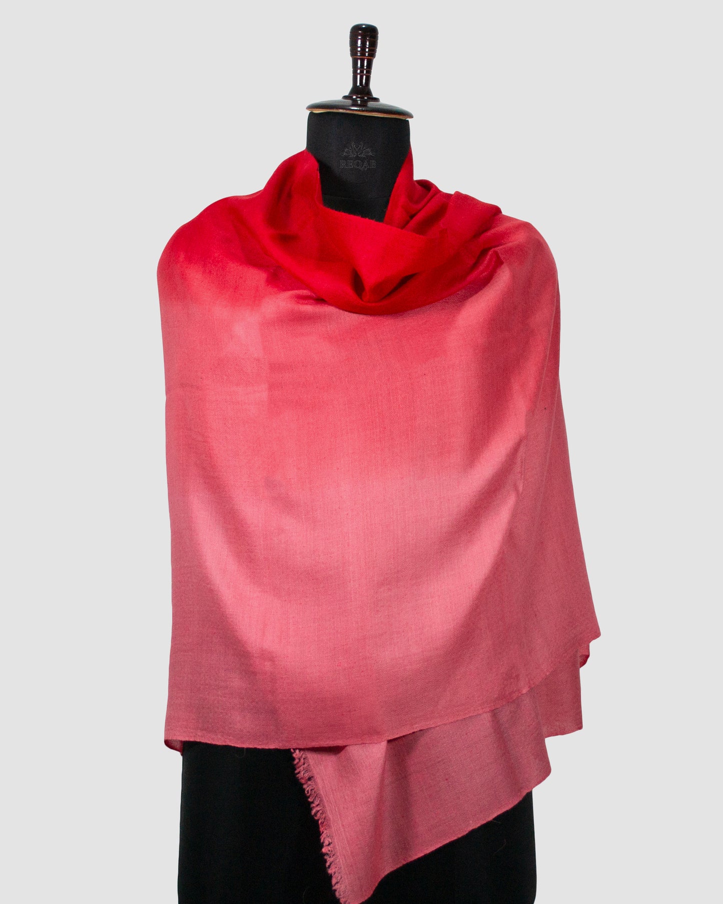 Torch Red & Light Coral Duo-Tone Pashmina Stole