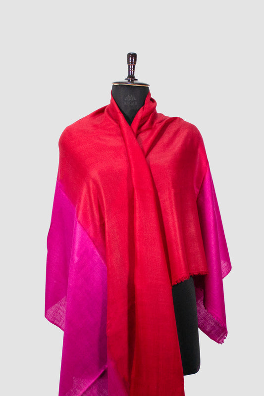 Persian Rose & Crimson Duo-Tone Pashmina Stole