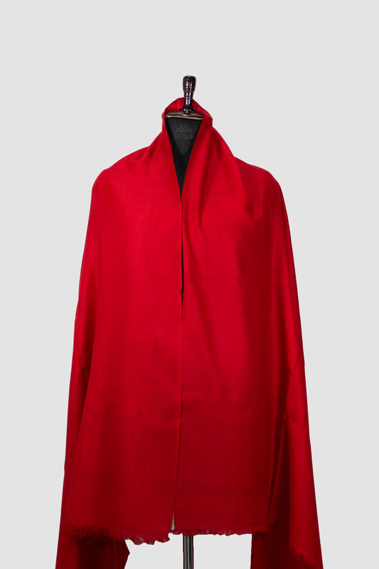 Free Speech Red Solid Pashmina Shawl