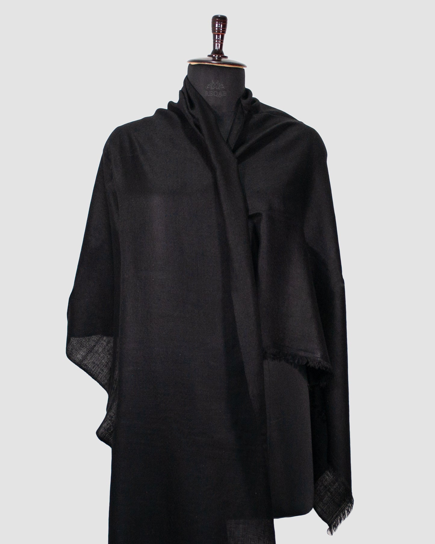 Panther Black Solid Pashmina Stole
