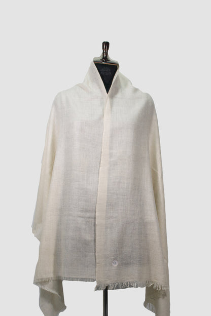 Swirl Cream Solid GI Pashmina Stole