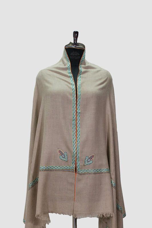 Heathered Grey Hashidar Pashmina Shawl