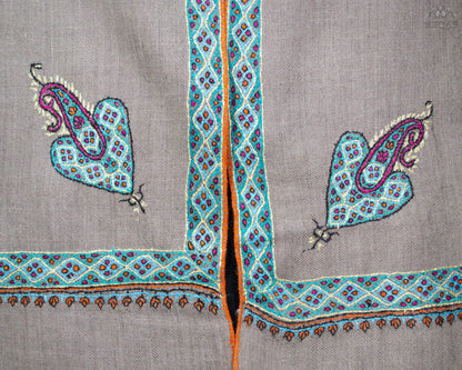 Heathered Grey Hashidar Pashmina Shawl