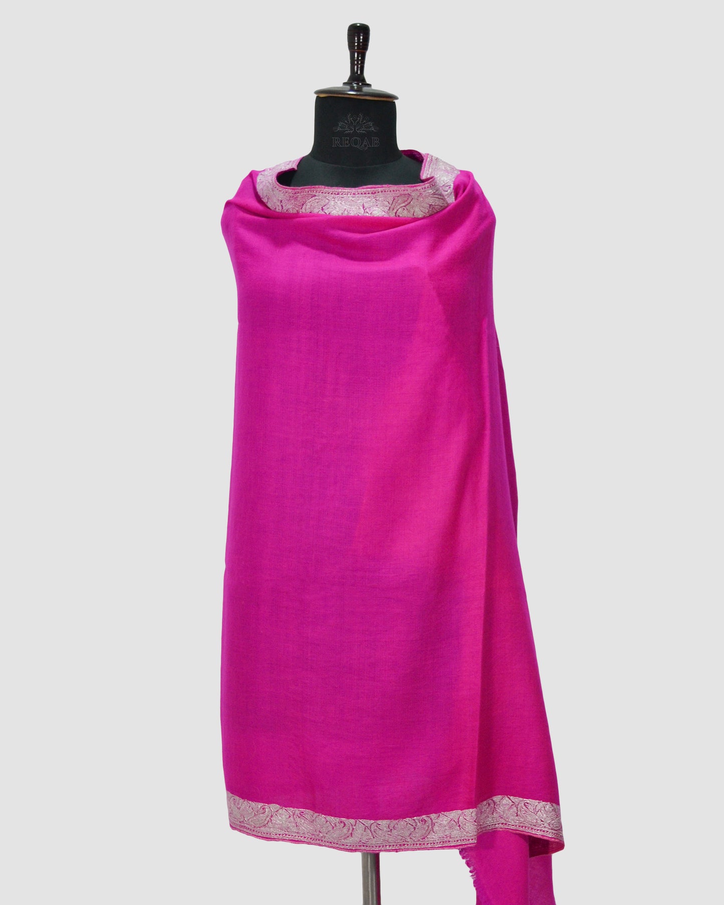 Deep Cerise Hand Tilla Pashmina Shawl