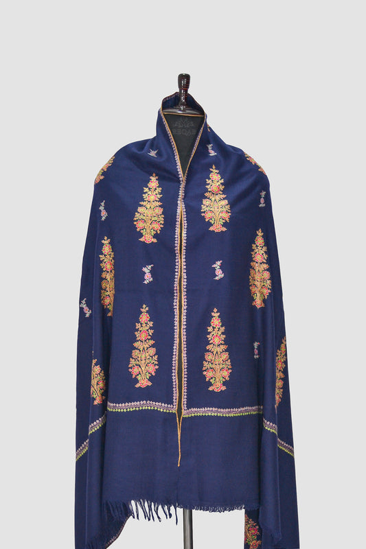 Midnight Express Blue Bootidar Pashmina Shawl