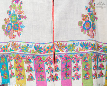 Stark White Kani Print Outlined Pashmina Stole