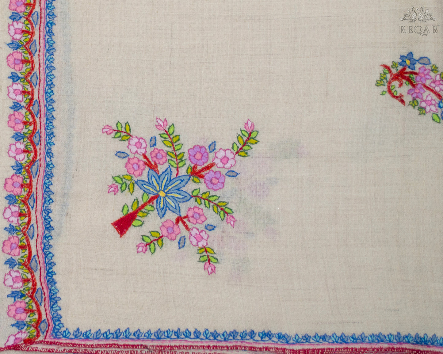 Cloud White Bootidar Pashmina Stole