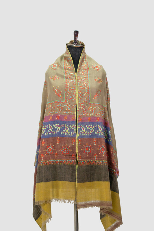 Shadow Brown Modern Design Pashmina Stole