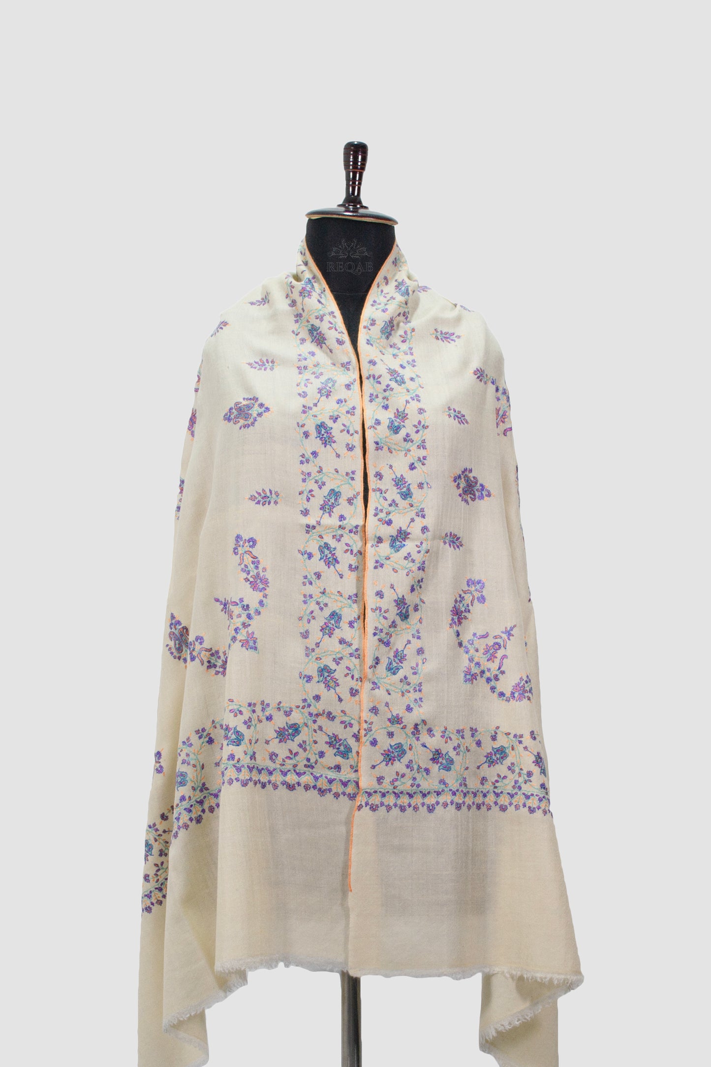 Spanish White Modern Design Pashmina Stole