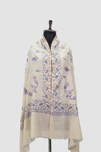 Spanish White Modern Design Pashmina Stole