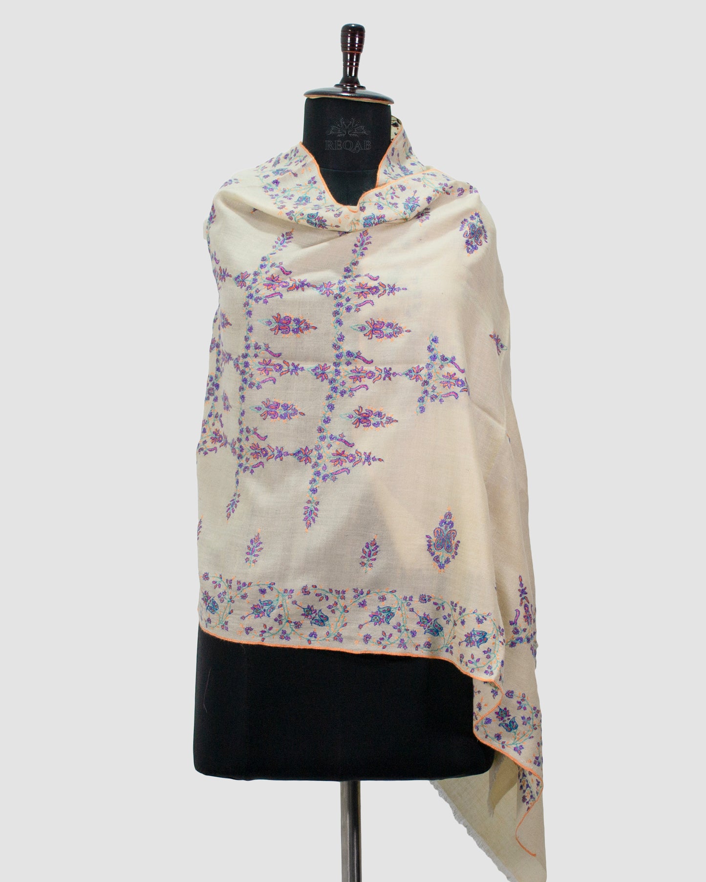 Spanish White Modern Design Pashmina Stole