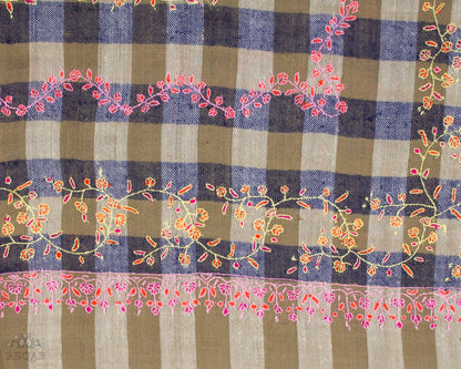 Martinique & Tobacco Brown Check Pashmina Stole
