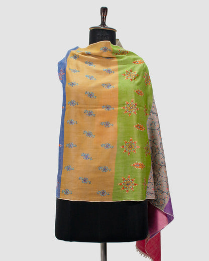 Olive Green & Putty Stripes Pashmina Stole