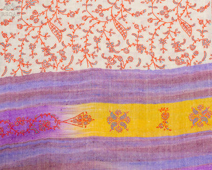 Vivid Violet & Buttercup Ikkat Pashmina Stole