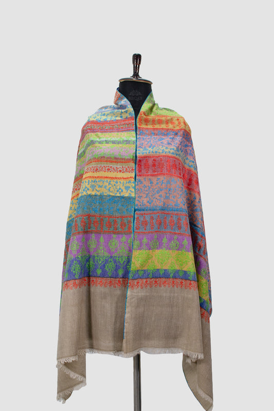 Clam Shell Stripes Pashmina Stole