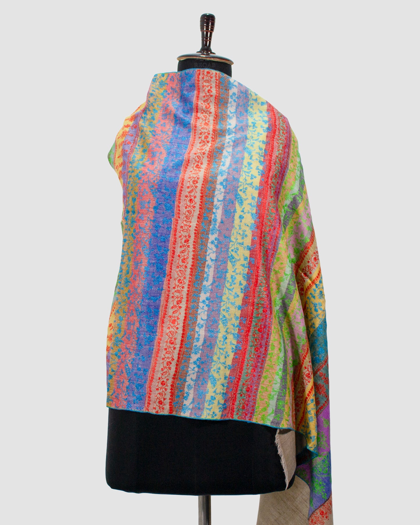 Clam Shell Stripes Pashmina Stole