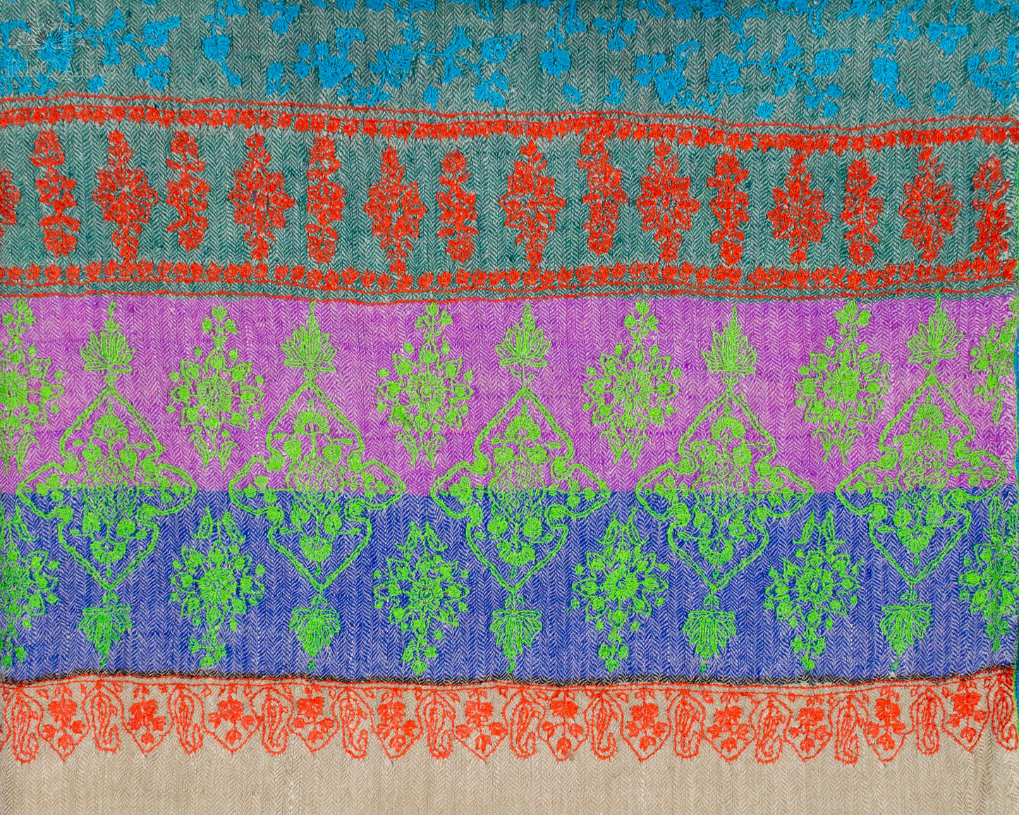 Clam Shell Stripes Pashmina Stole