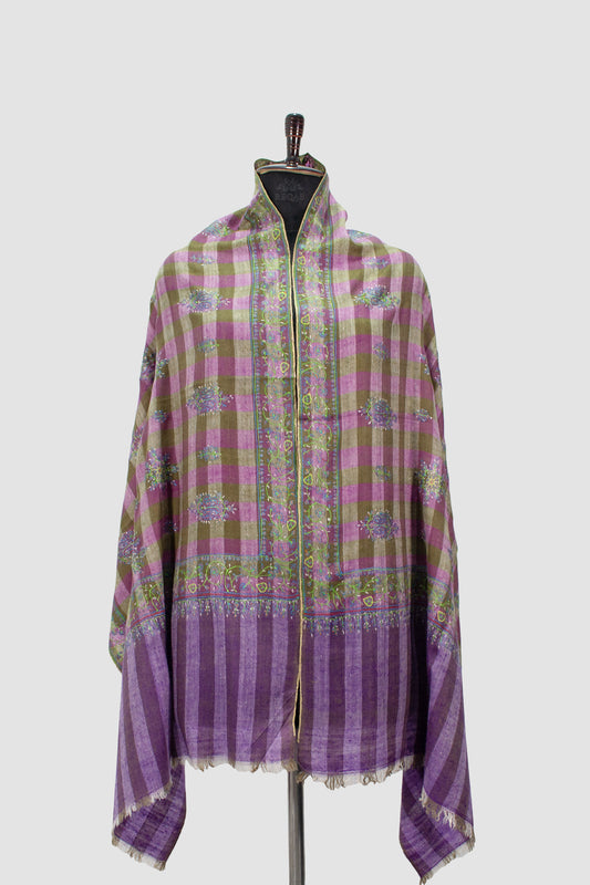 Cannon Pink & Shingle Fawn Check Pashmina Stole