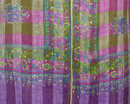 Cannon Pink & Shingle Fawn Check Pashmina Stole