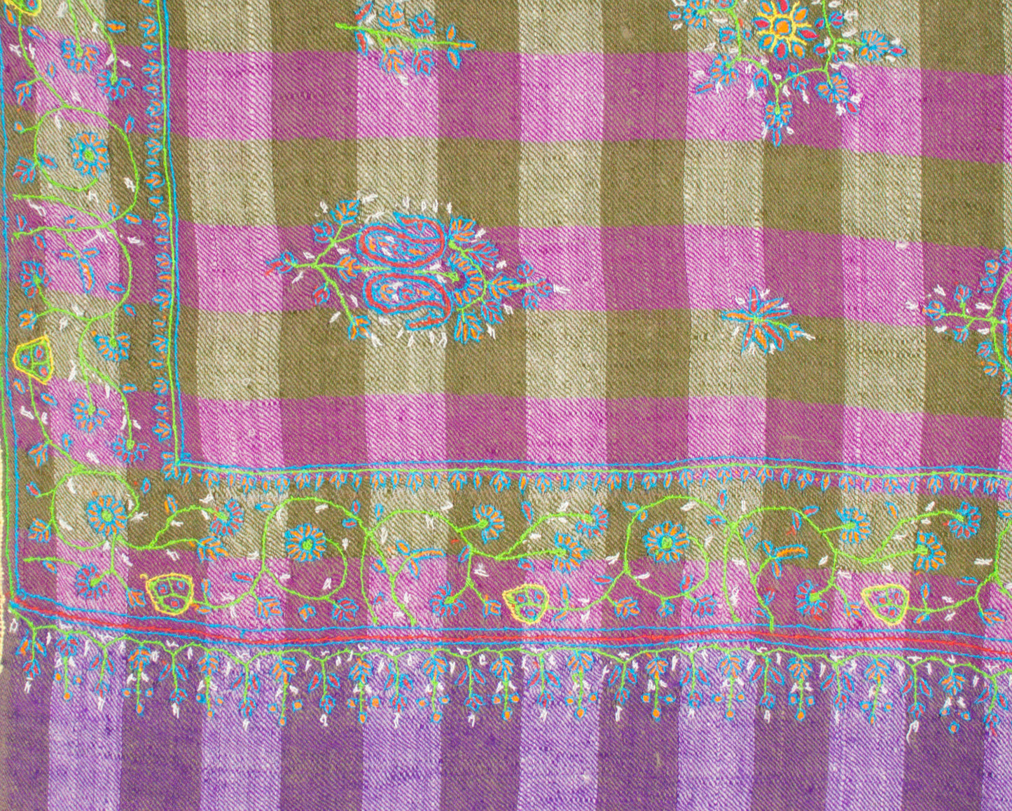 Cannon Pink & Shingle Fawn Check Pashmina Stole