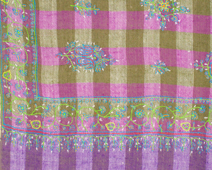 Cannon Pink & Shingle Fawn Check Pashmina Stole
