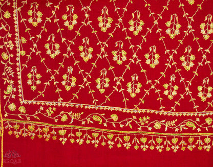Venetian Red Jaaldar Pashmina Stole