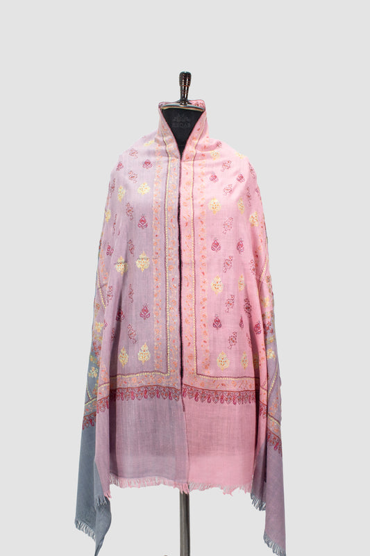 Pink & Raven Blue Pashmina Stole