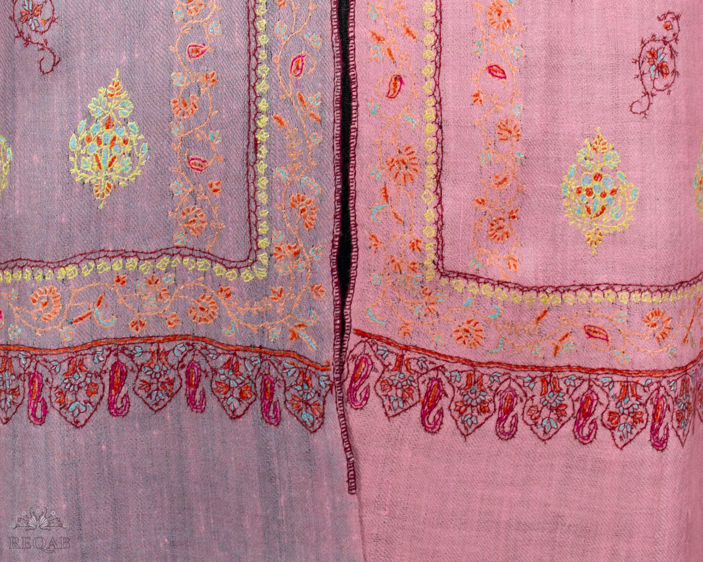 Pink & Raven Blue Pashmina Stole