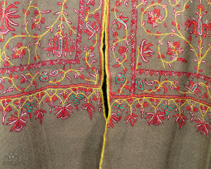 Sorrell Brown Jaaldar Pashmina Stole