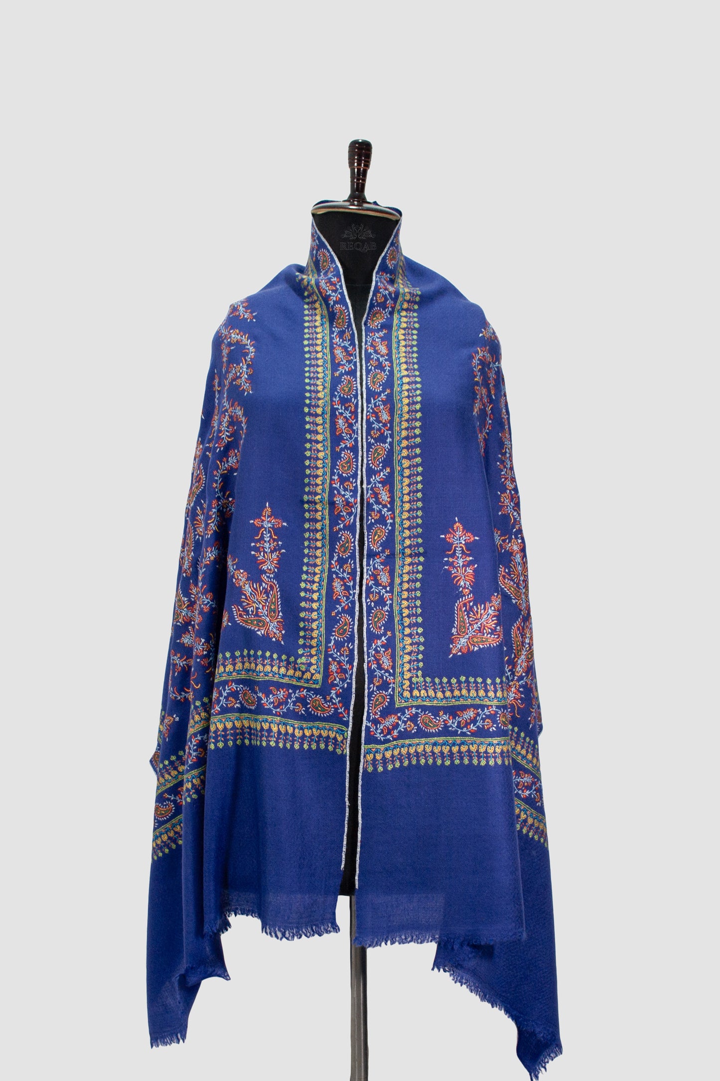 Midnight Blue Modern Design Pashmina Stole